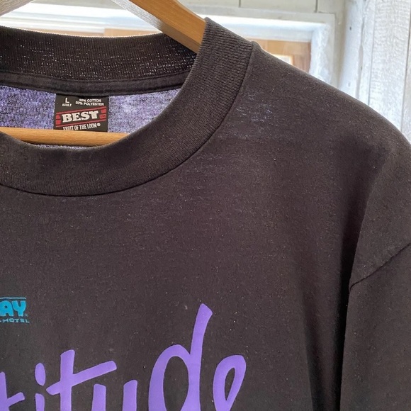 Vintage 90s Black Attitude Is Everything Midway Hotel T Shirt by Best size L - Picture 5 of 9